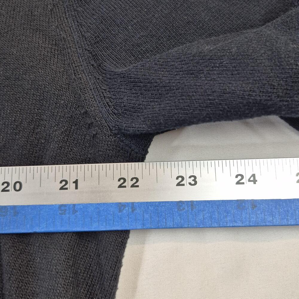 Eddie Bauer Sweater Mens Medium Black Supima Cotton Nylon Knit V Neck Pullover - Picture 2 of 9